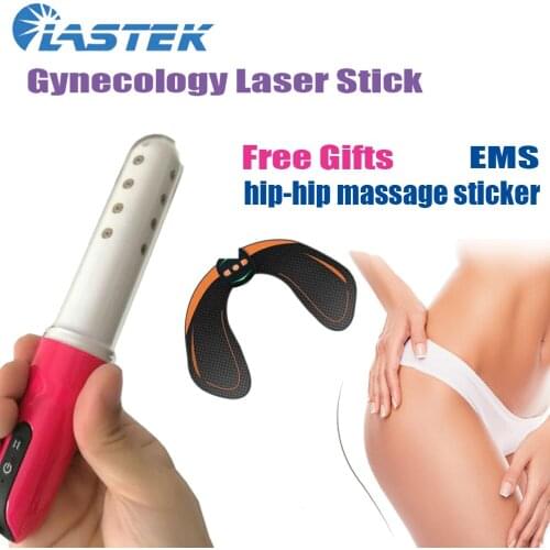 LASTEK 2 in 1 Female Beauty Health Gynecologic Laser Stick Vibrator Sex Toy Vaginitis Cervicitis Therapy Device EMS Hip Massager