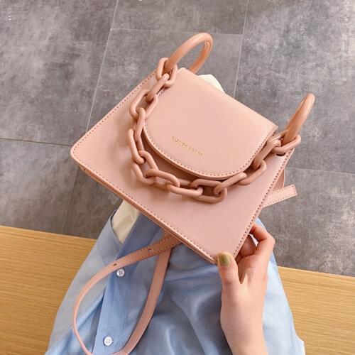 Fashion Handbags Women Bags Designer PU Leather Ladies Chain Small Shoulder Crossbody Bags Female Clutch Handbags Pink Flap