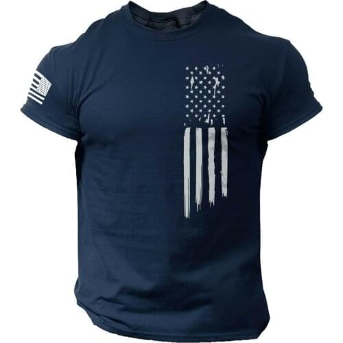 Men T-shirts American Flag Retro T Shirt Men Clothing Harajuku Graphic T Shirts Independence Day Round Collar T Shirt