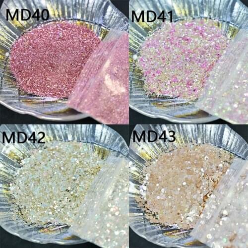 Irregular Fragments Nail Art Mix Size Shap Sequins Powder Pigment Nail Safe Holo Shiny 50G DIY designer sliders MD40-43