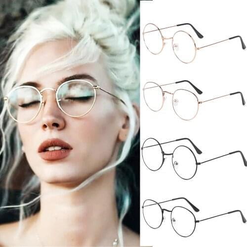 Metal Anti Blue Light Glasses Women Men Ultralight Vintage Round Eyeglasses Eye Protection Blue Ray Blocking Computer Eyewear