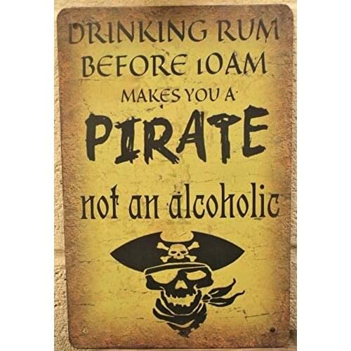 Pirate Metal Signs Retro Vintage Cafe Garage Tin Plate Home Kitchen Cocktail,Printed Metal Tin Sign Wall Hanging Decoration