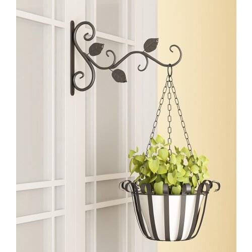 Hanging Frame Iron Flowerpot Railing Potted Metal Basket Planter Home Outdoor Balcony Window Sill Garden Home Wall Decoration