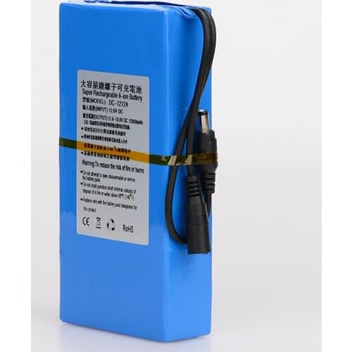 MasterFire Portable DC 12V 12000mah Large Capacity Rechargeable Battery Lithium-ion Batteries Pack For CCTV Camera DC-1212A