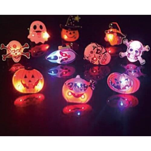 Ghost Pumpkin skull brooch led Halloween pin Skeleton brooch Badges Lapel pin party decoration Halloween pin for new year gifts
