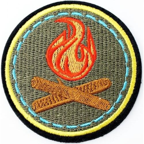 Fire Size:6.8x6.8cm Cloth Iron On Patch Badge Embroidered Badges Abstract Kids Patches For Clothes Stickers 0042