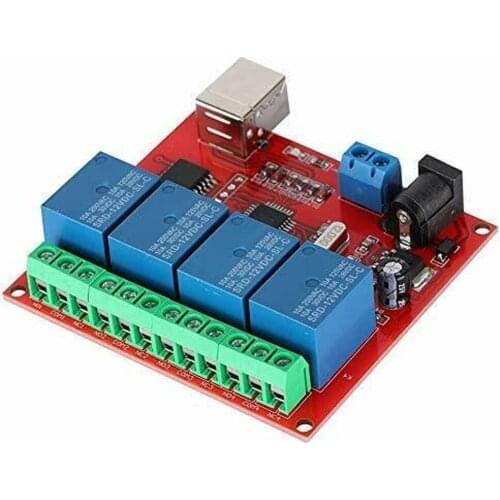 Relay Module, 4-Channel 12V Computer USB Smart Switch Controller PC Relay