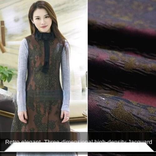 Retro and elegant three-dimensional yarn-dyed jacquard dress jacket fabric, sewing fabric factory shop not out of stock