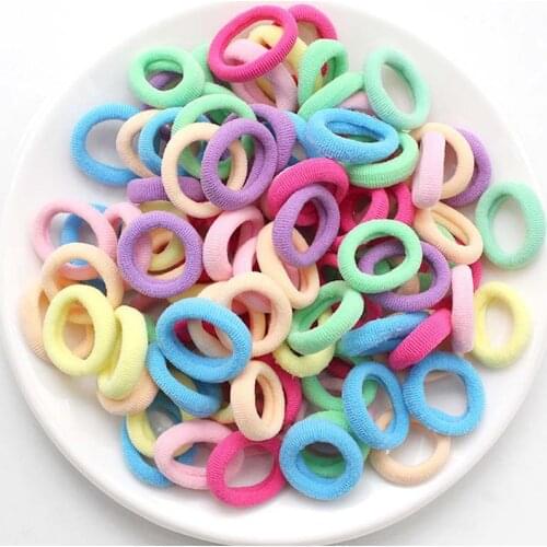 Baby Girl Headbands Colorful Elastic Hair Bands Scrunchie Hair Rope 100pcs
