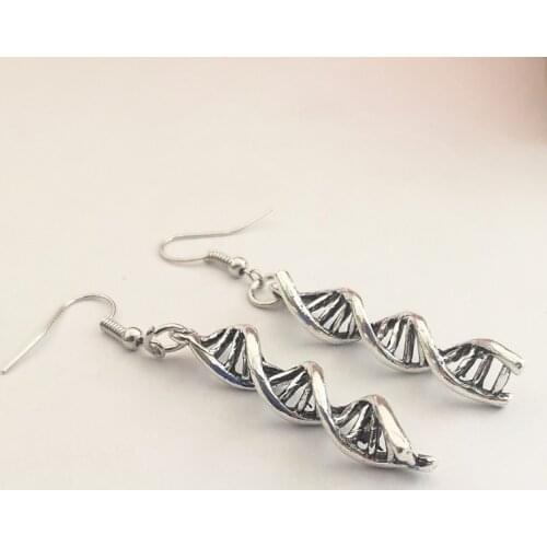 Dna earrings , Dna Jewelry, Science earrings , Biology earrings , Dna Pendant, Dna Charm, Molecule earrings