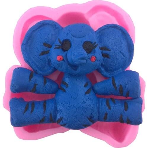 Baby Elephant Silicone Moulds Fondant Cake Molds Cupcake Baking Tools Confeitaria Chocolate Mold Kitchen Accessories E293