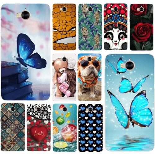 Phone Case for Huawei Y6 2017 / Y5 2017 Case mya-l22 mya-u29 Transparent Printing Silicone Soft Tpu Back Cover Coque Etui Bumper