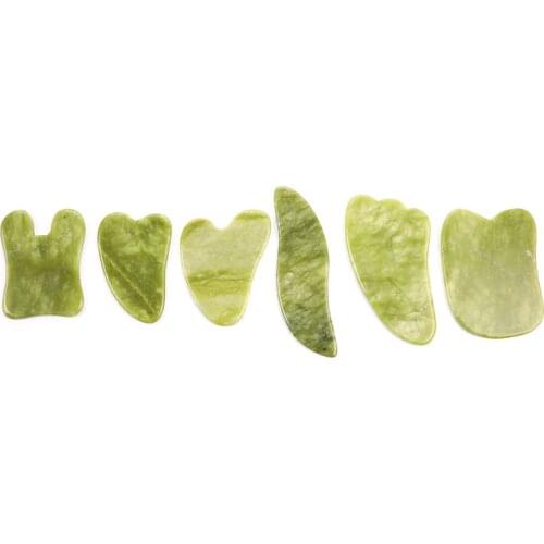 1PC Hot Green Natural Jade Guasha Scrapping Plate Gua Sha Massager Face Meridian Scrapping Plate Massage Tools Arm Massage Tool