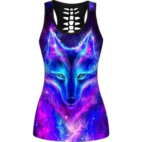 Fashion Women Summer Running Tops Cute Dog Fox Printing Sexy Sleeveless Tanks 8 Patterns S To 4xL