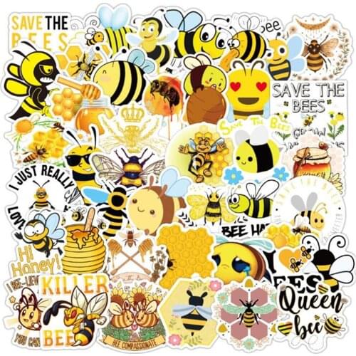10/30/50 PCS Cartoon Cute Little Bee Diary Waterproof Graffiti Suitcase Skateboard Guitar Toy Decoration Sticker Wholesale