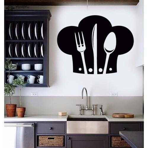 YOYOYU Wall Decal Kitchen Wall Stickers Vinyl Chef Hat Pattern Restaurant Home Decor Interior Accessories Art Design Mural CY9