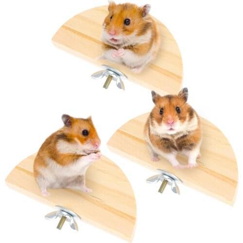 1Pc New Pet Bird Parrot Wood Platform Stand Rack Toy Hamster Branch Perches For Bird Cage Toys Pet Supplies