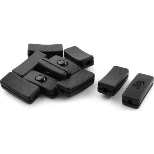 10Pcs AC125V 3A 250V 6A Black ON/OFF In Line Cord Switches for Bedroom