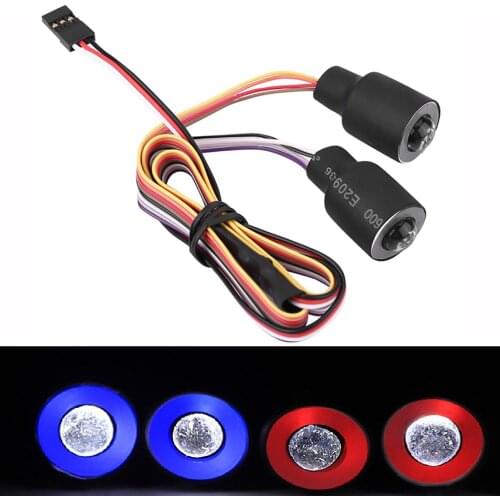 2020 NEW Red/Blue LED Lights Headlight for 1/10 RC Rock Crawler Axial SCX10 D90 Jeep Wrangler Body Shell