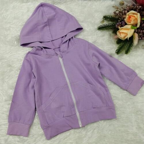 One Persent 2021 Fashion Girls Solid Gray Black Long Sleeve Zipper Top Children Baby Girls Hoodies Sweatshirts