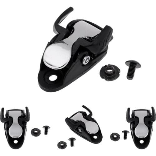 4Pcs Inline Skating Spider Buckle Roller Skate Boot Clasp with Screw Nut Black