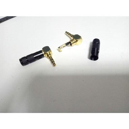50pcs 3.5mm Stereo 3 Pole Male Plug 90 degree Audio Connector adapter solder New