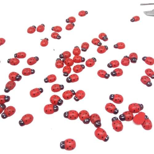 500pcs Red Wood Ladybirds/Ladybugs 8x11mm Easter DIY Crafts Toppers Embellishments Scrapbooking Cardmaking