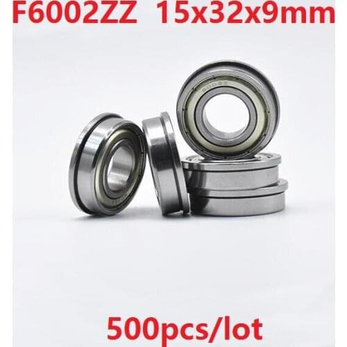 500pcs/lot F6002ZZ F6002 ZZ F6002Z F6002-ZZ 15x32x9 mm flanged Ball Bearing deep groove 15*32*9mm double shielded