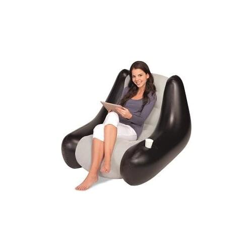 75049 Bestway 102x86x74cm Perdura Air Chair Comfortable Flocked Surface 40"x34"x29" Portable Inflatable Chair with a Cup Holder