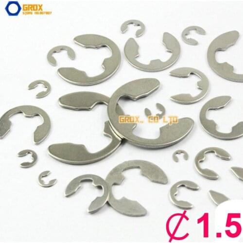 800 Pieces 1.5mm Steel E Circlip Retaining Ring Galvanized