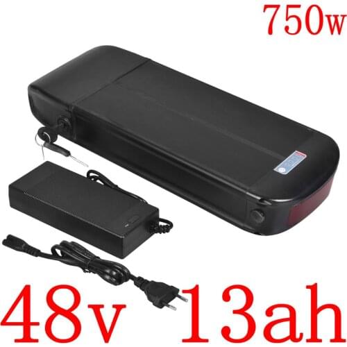 US EU No Tax 48V 13AH electric bicycle battery 48V 13AH Rear Rack Battery for Bafang 500W 750W motor+ Double Layer Luggage Rack