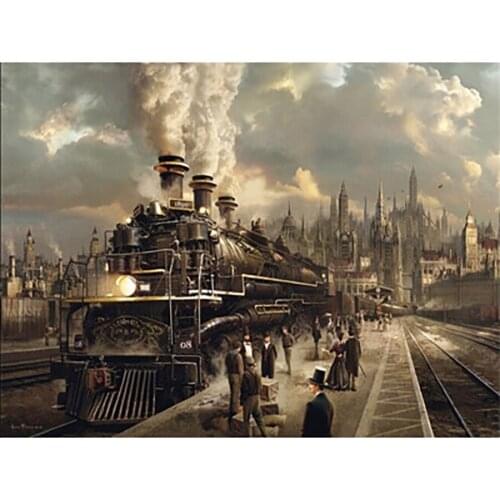 Full Square/Round Drill 5D DIY Diamond Painting "City train" Embroidery Cross Stitch 5D Home Decor Gift AC1