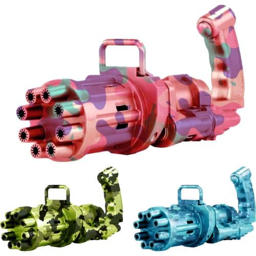 2-in-1 Electric Gatling Bubble Machine Automatic Blow Summer Fan Summer Soap Water Bubble Blower Maker Gun Kids For Children Kid