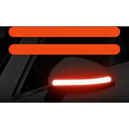 B36B 2Pcs/Set Car Reflector Sticker Multi-Color Automobile Rearview Mirror Reflective Strip Auto Exterior Protect Accessories