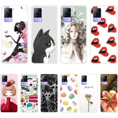 Case For VIVO V21E Phone Cover Back Fitness Silicone Bumper Softness TPU With Colorful Printing
