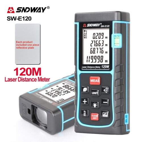 SNDWAY Digital Rangefinder Handheld Laser Distance Meter Range Finder Tool Tape Trena Ruler Tester 120m Measure Laser SW-E120