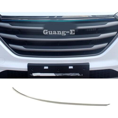 For Hyundai Tucson 2015 2016 2017 2018 Car body styling protection stainless steel trim Front up Grid Grill Grille engine 1pcs