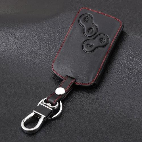 Leather Keychain Key Case Holder for Renault Clio Scenic Megane Duster Sandero Captur Twingo Koleos protector Cover