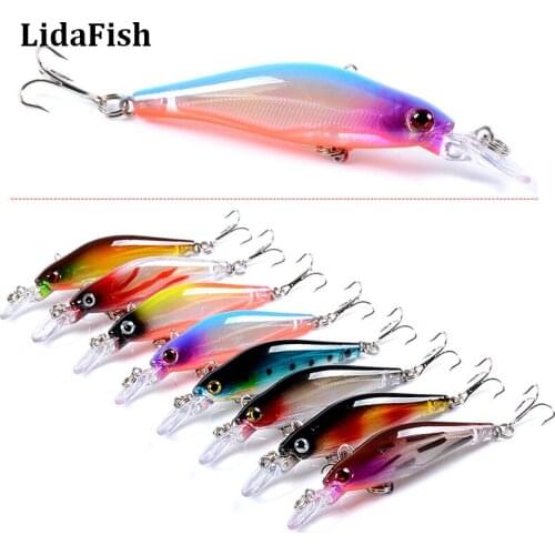 LIDAFISH Brand 8.3cm 6.3g Minnow Wobblers For Trolling Crankbaits Fishing Lure For Pike Black Minnow Lures Fishing Tackle