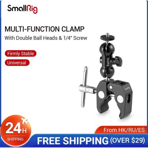 SmallRig Multi-function Double BallHead Arm Clamp For DJI Ronin Gimbal DSLR Camera+Locking Knob Kit To Mount Monitors Led -1138