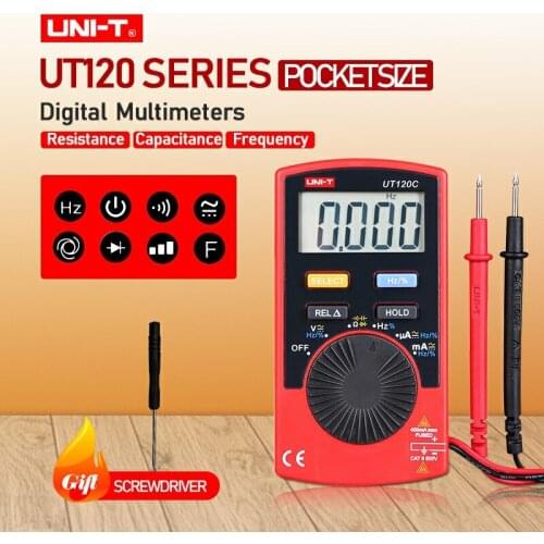 UNI-T UT120C Ultra-protable Auto Ranging Auto-off Digital Multimeter Capacitance Resistance AC/DC Current Voltage Meter Tester
