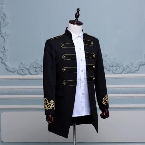 England Style Men Blazer Elegant Double Breasted Long Slim Fit Blazer Male Design Wedding Party Suit Jacket Plus Size M-2XL