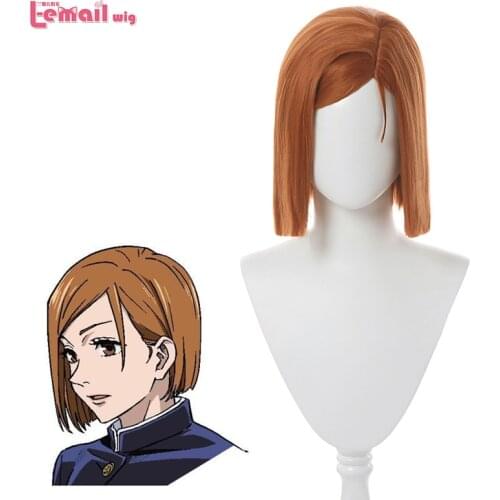 L-email wig Jujutsu Kaisen Nobara Kugisaki Cosplay Wigs Orange Short Wowen Wig Heat Resistant Synthetic Hair Anime Cos Halloween