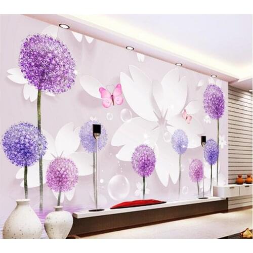 Custom 3d photo wallpaper Romantic dandelion 3D TV backdrop wallpaper for walls roll Home Decoration