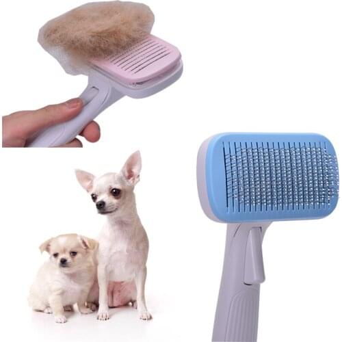 New Arrival ABS Small Pet Comb Automatic Cat Puppy Hair Grooming Small Dog Pet Comb