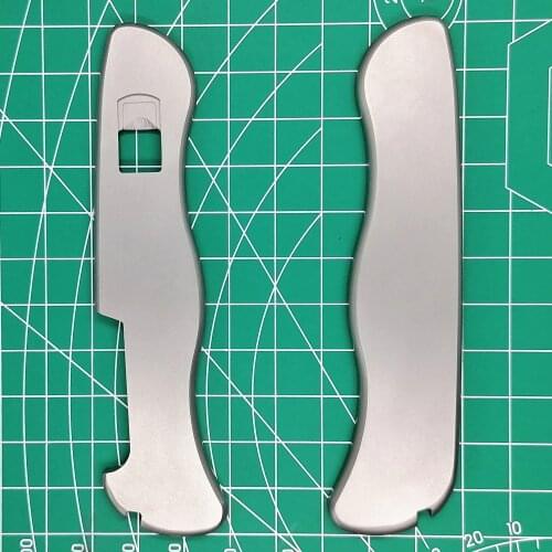 DIY Custom Made Titanium Alloy Handle Scales With Pocket Clip Tweezer Toothpick Cut-Out for 111mm Victorinox Swiss Army Knife