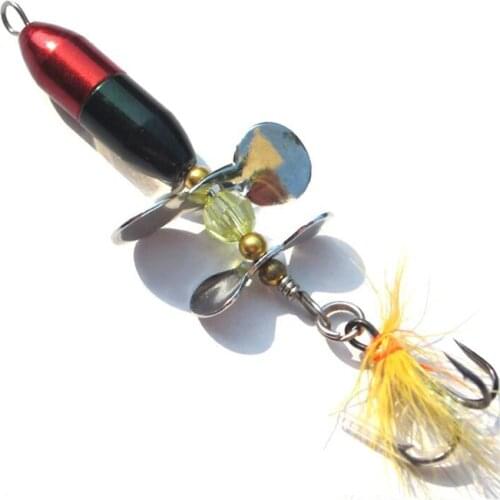 Long Casting Spinner Bait 10g 7cm Metal Fishing Lure Double Tail Propeller Trout Carp Catfish Artificial Ice Fishing Lures