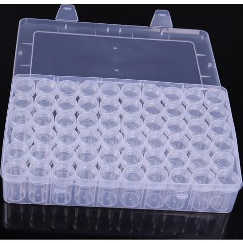 60 Slots Diamond Embroidery Box Diamond Painting Accessory Case Clear Plastic Beads Storage Boxes Cross Stitch -Funnel sticker
