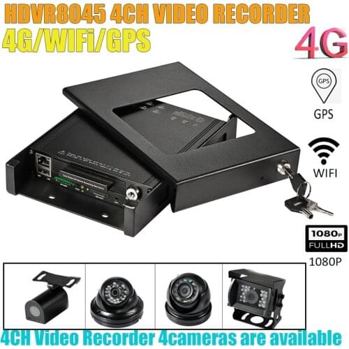 HDVR8045 Car system kit Car mobile DVR kit for 4ch DVR video recorder with 4pcs 1080P Camera support GPS/WIFI/4G Security System