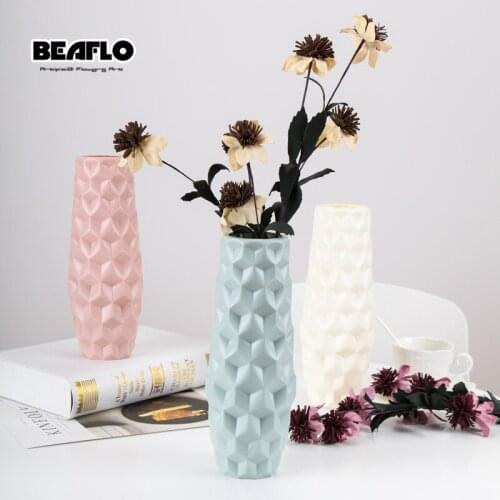 Nordic Shatterproof Vase Home Decor Imitation Ceramic Flower Pot Home Living Room Decoration Plastic Vase For Flowers Modern